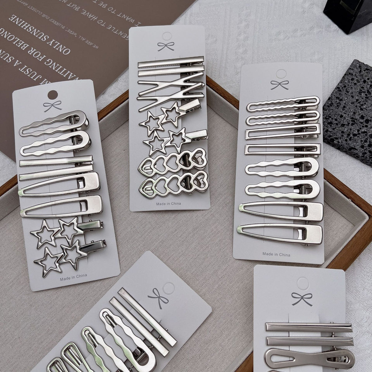 Metal Hairpin Side Broken Hair Bangs Hairpin Spice Girl Hair Accessories silver Bangs Clip suit Cyber Red Side Clip - image 1