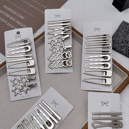 Metal Hairpin Side Broken Hair Bangs Hairpin Spice Girl Hair Accessories silver Bangs Clip suit Cyber Red Side Clip - image 1