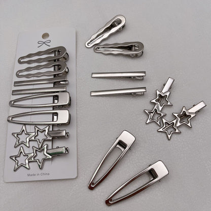 Metal Hairpin Side Broken Hair Bangs Hairpin Spice Girl Hair Accessories silver Bangs Clip suit Cyber Red Side Clip - image 3