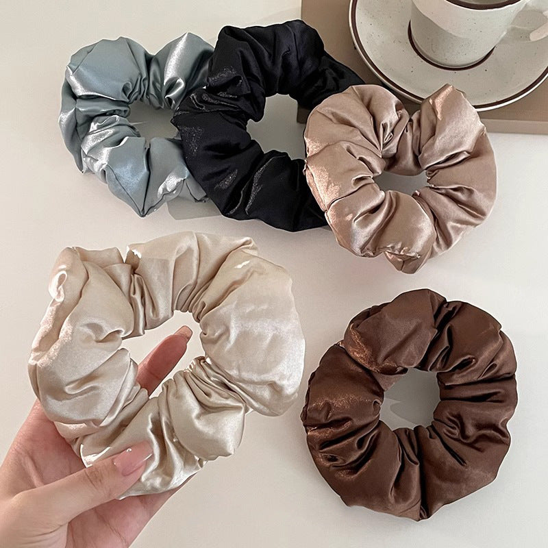 French Satin Bowel Pillow Large Size Silk Sleeping Hair Rope High Elastic Curly Hair Artifact Hair Rope for Women - image 2