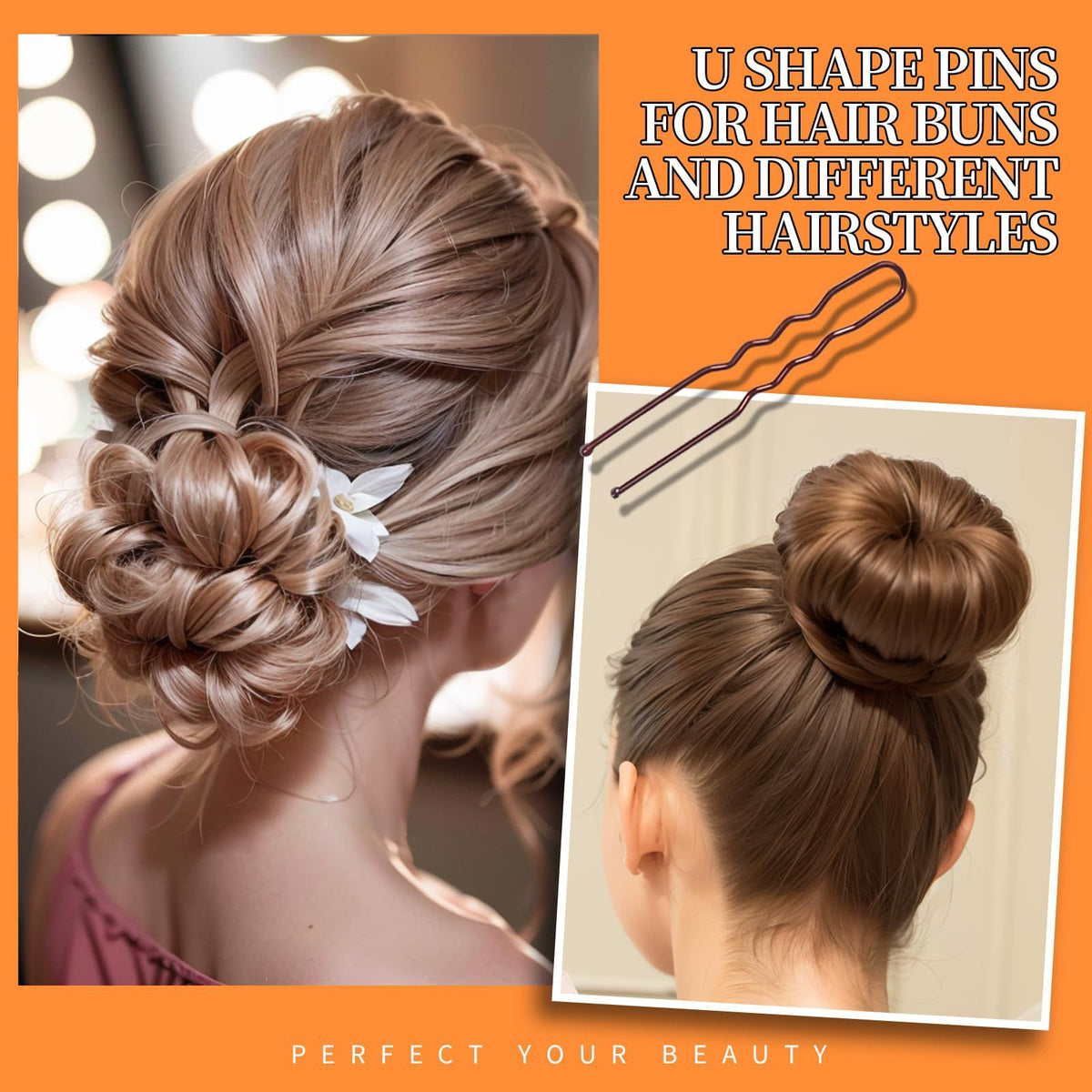 Cross-border 300 pieces suit brown dish hair u-clip clip boxed metal hairpin suit Amazon hot sale - image 4