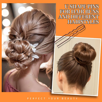Cross-border 300 pieces suit brown dish hair u-clip clip boxed metal hairpin suit Amazon hot sale - image 4