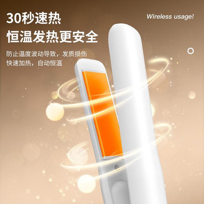 Cross-border Wireless Charging Straight Hair Splint Straight Roll Dual-purpose Curling Rod USB Splint Mini Portable Corn Fluffy - image 3