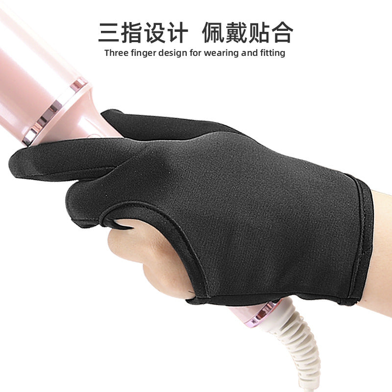 Anti-scald Gloves High Temperature Heat Insulation Gloves Curly Hair Perm Curling Rod Hair Salon Three-finger Gloves for Self-use - image 3
