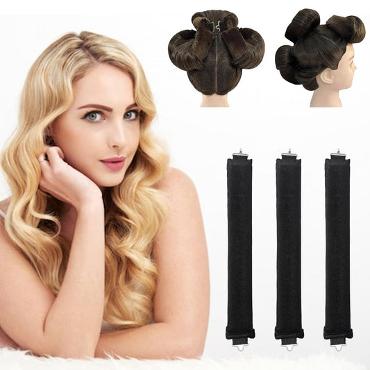 Cross-border Explosions 3 Hook Rubber Curly Hair Artifact No Heat Curling Stick Big Wave Hair Curling Tool Sleep Curly Hair - image 1