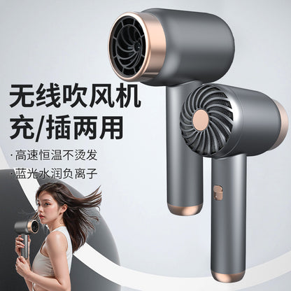 Cross-border new high-speed negative ion does not hurt the hair big wind home dormitory hair care quick-drying leafless hair dryer electric blowing - image 1