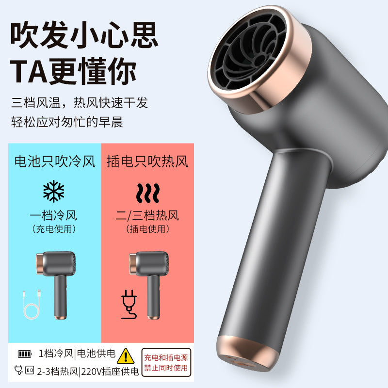 Cross-border new high-speed negative ion does not hurt the hair big wind home dormitory hair care quick-drying leafless hair dryer electric blowing - image 3