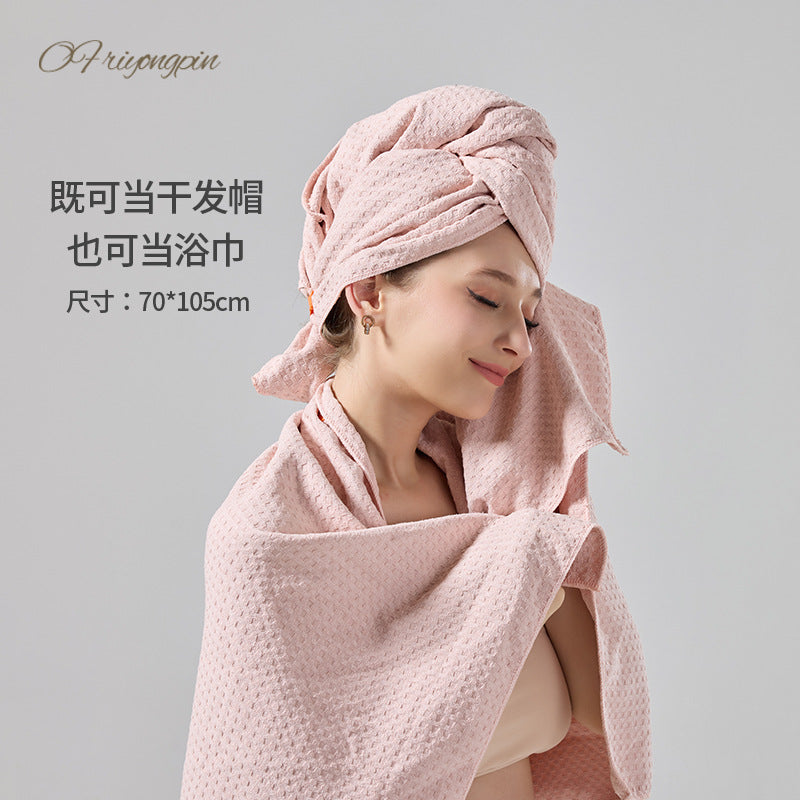 Multi-functional non-lint dry hair towel waffle dry hair cap women's super absorbent quick-drying headscarf dry hair towel - image 3