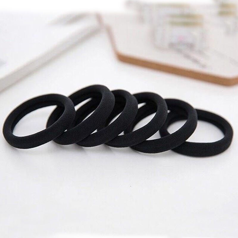4cm black head rope seamless towel ring high elasticity does not hurt hair ring hair black holster hair ring wholesale - image 4