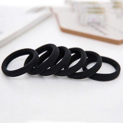 4cm black head rope seamless towel ring high elasticity does not hurt hair ring hair black holster hair ring wholesale - image 4