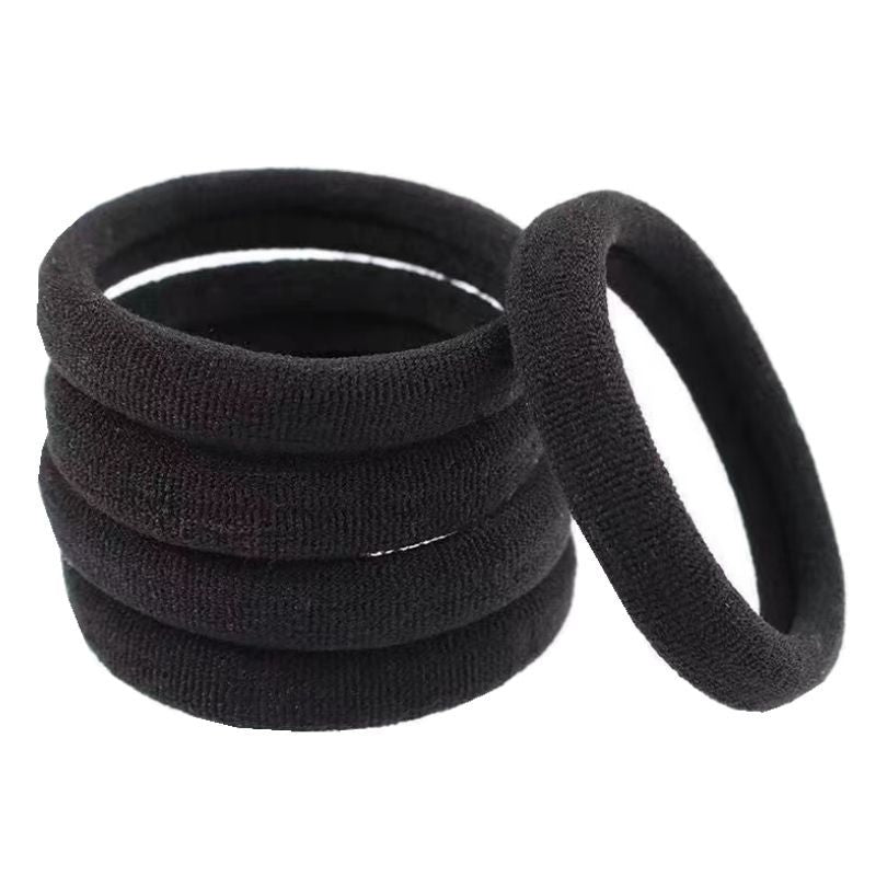 4cm black head rope seamless towel ring high elasticity does not hurt hair ring hair black holster hair ring wholesale - image 5