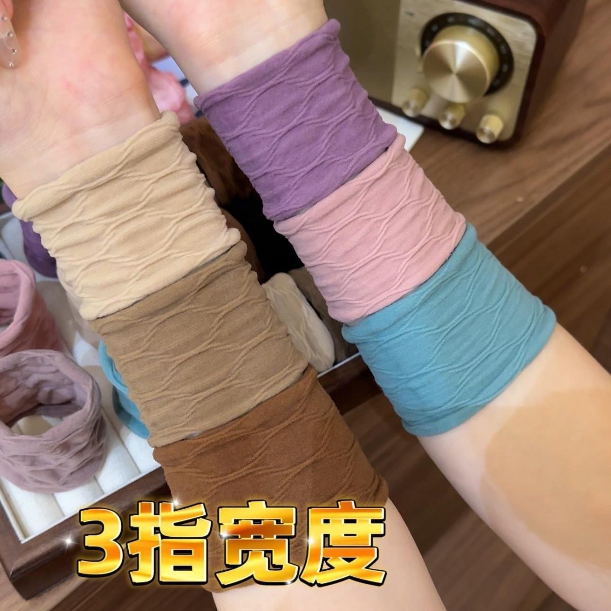 High Elastic Super Wide Seamless Headline High-grade Hair Accessories No Hair Injury Rubber Tendon Girl's High Paytail Mask Muscle Hair Ring - image 4