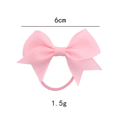 Cross-border 6cm Solid Color Rib with Bow Hair Rope Hair Ring Female Children Swallow Tail Rubber Band Baby Hair Rope Hair Accessories - image 3