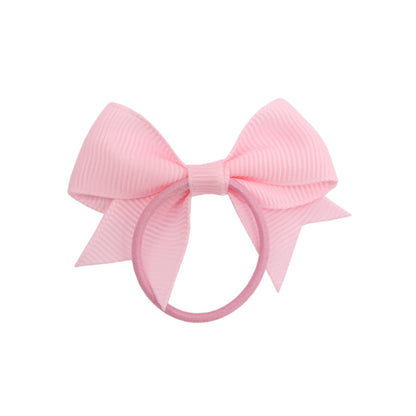 Cross-border 6cm Solid Color Rib with Bow Hair Rope Hair Ring Female Children Swallow Tail Rubber Band Baby Hair Rope Hair Accessories - image 4
