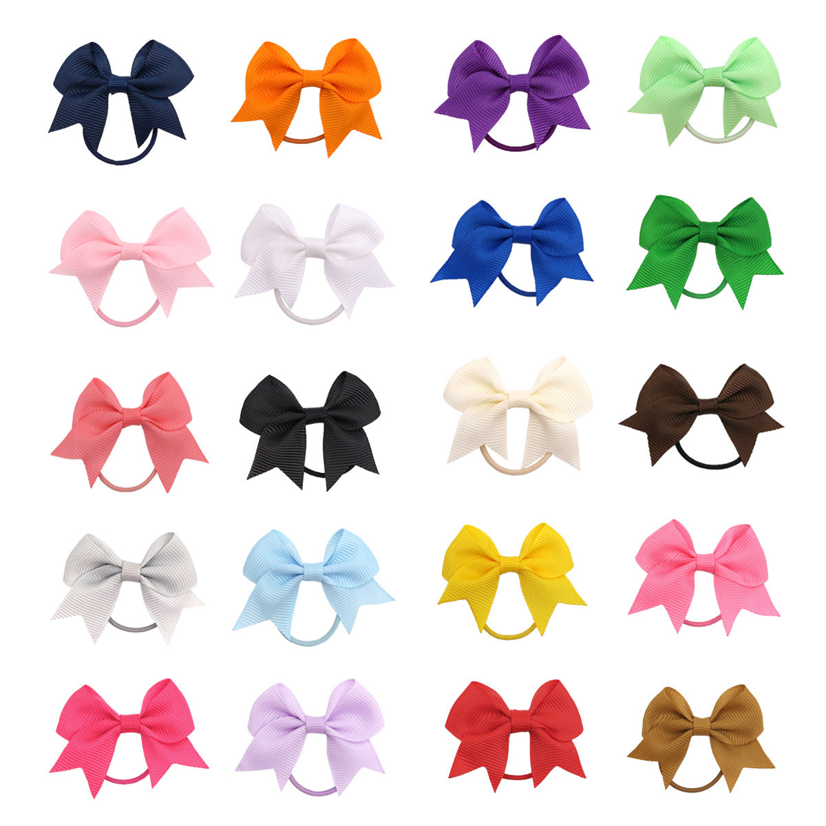 Cross-border 6cm Solid Color Rib with Bow Hair Rope Hair Ring Female Children Swallow Tail Rubber Band Baby Hair Rope Hair Accessories - image 5