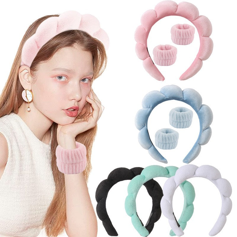 Amazon Explosions Golden Velvet Cloud Headband Women's High Cranial Top Washing Headband Simple Solid Color All-match Headband Hair Accessories - image 1