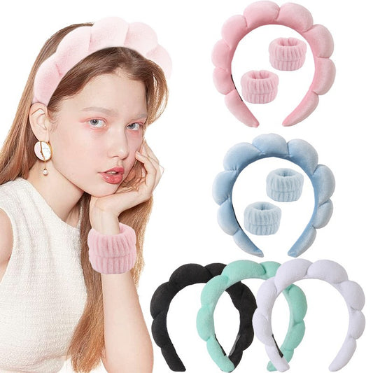 Amazon Explosions Golden Velvet Cloud Headband Women's High Cranial Top Washing Headband Simple Solid Color All-match Headband Hair Accessories - image 1