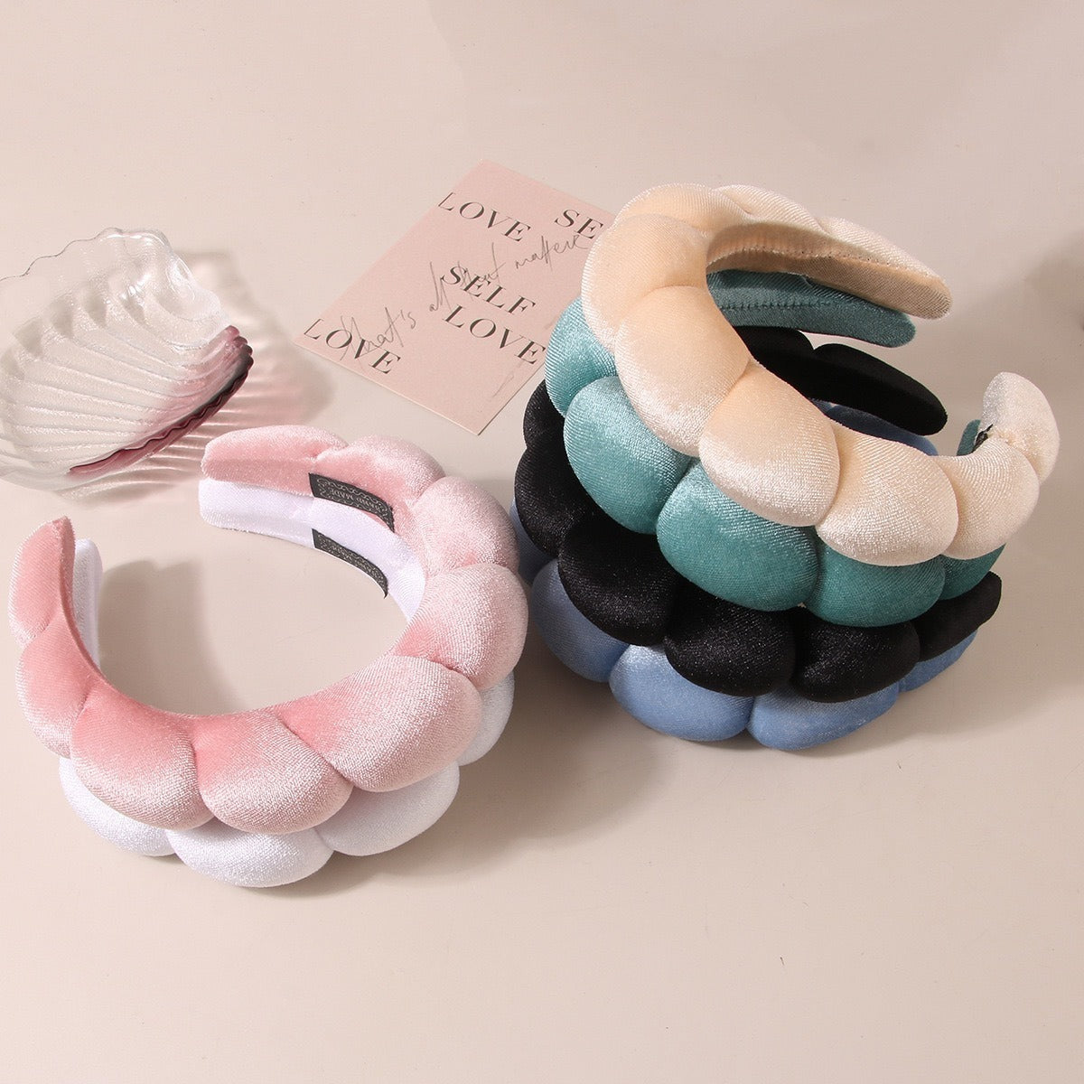 Amazon Explosions Golden Velvet Cloud Headband Women's High Cranial Top Washing Headband Simple Solid Color All-match Headband Hair Accessories - image 4