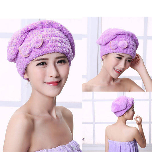 [Accelerated Absorbent Dry Hair Artifact] Coral Velvet Thickened Absorbent Quick Dry Hair Cap Thickened Shower Cap Without Hair - image 2