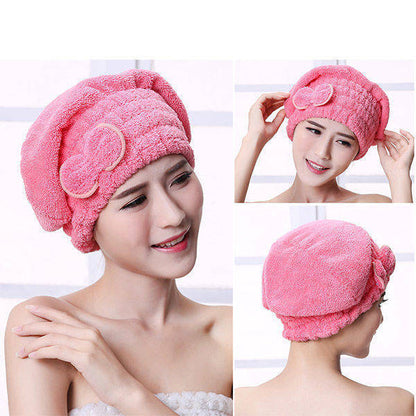 [Accelerated Absorbent Dry Hair Artifact] Coral Velvet Thickened Absorbent Quick Dry Hair Cap Thickened Shower Cap Without Hair - image 3