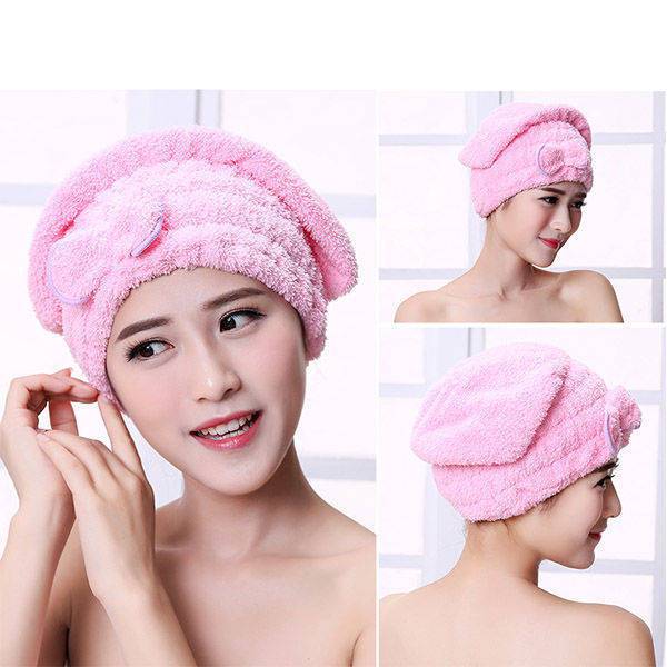 [Accelerated Absorbent Dry Hair Artifact] Coral Velvet Thickened Absorbent Quick Dry Hair Cap Thickened Shower Cap Without Hair - image 4