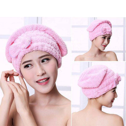 [Accelerated Absorbent Dry Hair Artifact] Coral Velvet Thickened Absorbent Quick Dry Hair Cap Thickened Shower Cap Without Hair - image 4