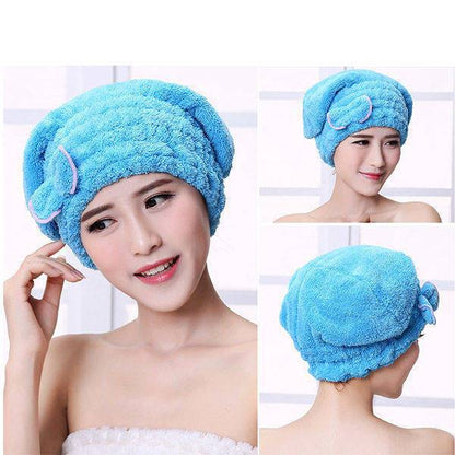 [Accelerated Absorbent Dry Hair Artifact] Coral Velvet Thickened Absorbent Quick Dry Hair Cap Thickened Shower Cap Without Hair - image 5