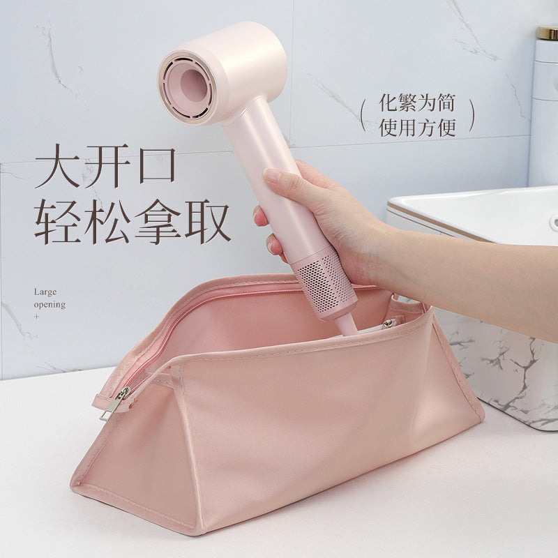 Hair Dryer Storage Bag Wall Hanging Punch-free Travel Portable Perspective Storage Mesh Bag Cosmetic Curling Rod Storage Bag - image 1