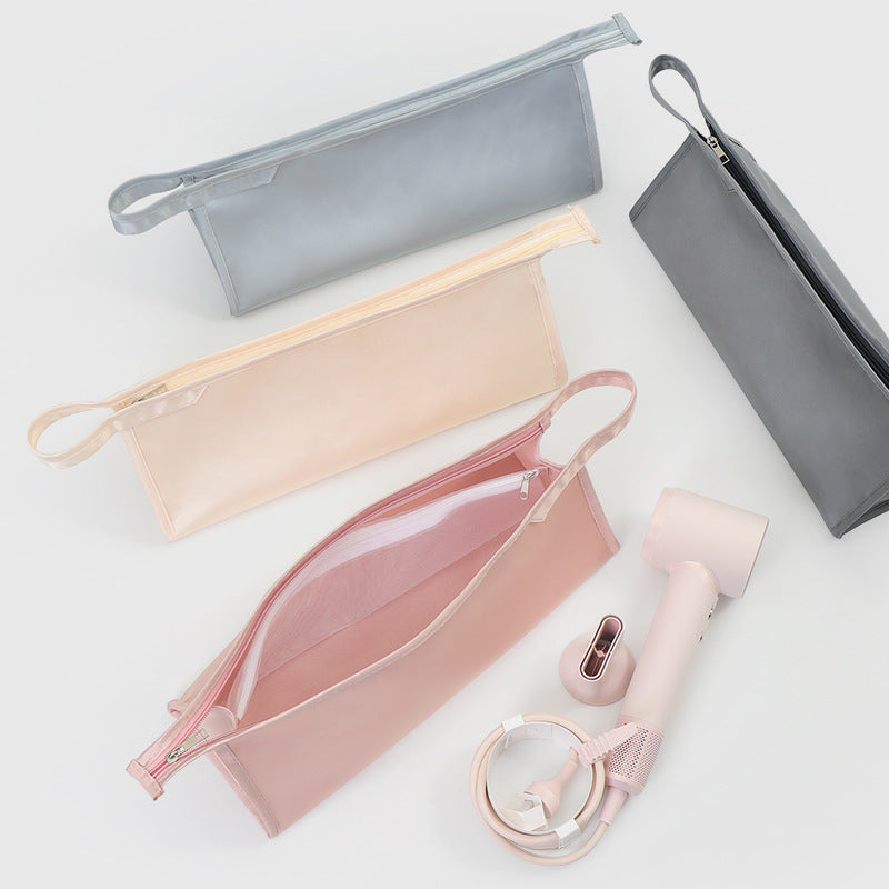 Hair Dryer Storage Bag Wall Hanging Punch-free Travel Portable Perspective Storage Mesh Bag Cosmetic Curling Rod Storage Bag - image 2
