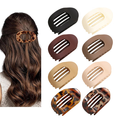 Cross-border New Flat Oval Hairpin Back Head Disc Hair Grab Clip Curved Arc Design Elegant Shark Clip Hair Accessories - image 3