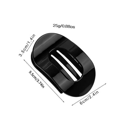 Cross-border New Flat Oval Hairpin Back Head Disc Hair Grab Clip Curved Arc Design Elegant Shark Clip Hair Accessories - image 4