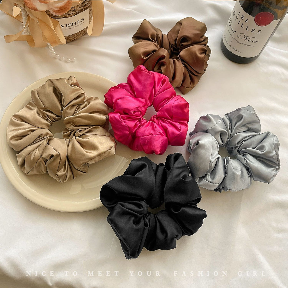 Upgraded 160g Filled Cotton Cyber Celebrity Same Pillow Sleep Hair Ring New Large Silk Filled Large Intestine Hair Ring - image 4