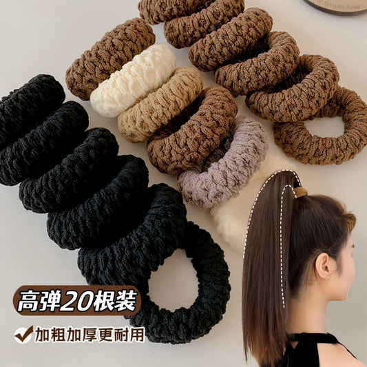 Barrel Thick Hair Band Women's Hair Tie High Ponytail Durable Hair Band High Elastic Rubber Band Headwear All-match Hair Rope - image 1