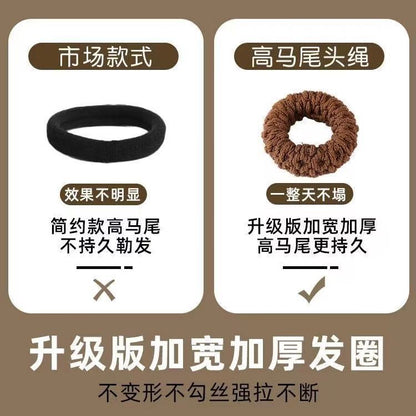 Barrel Thick Hair Band Women's Hair Tie High Ponytail Durable Hair Band High Elastic Rubber Band Headwear All-match Hair Rope - image 3