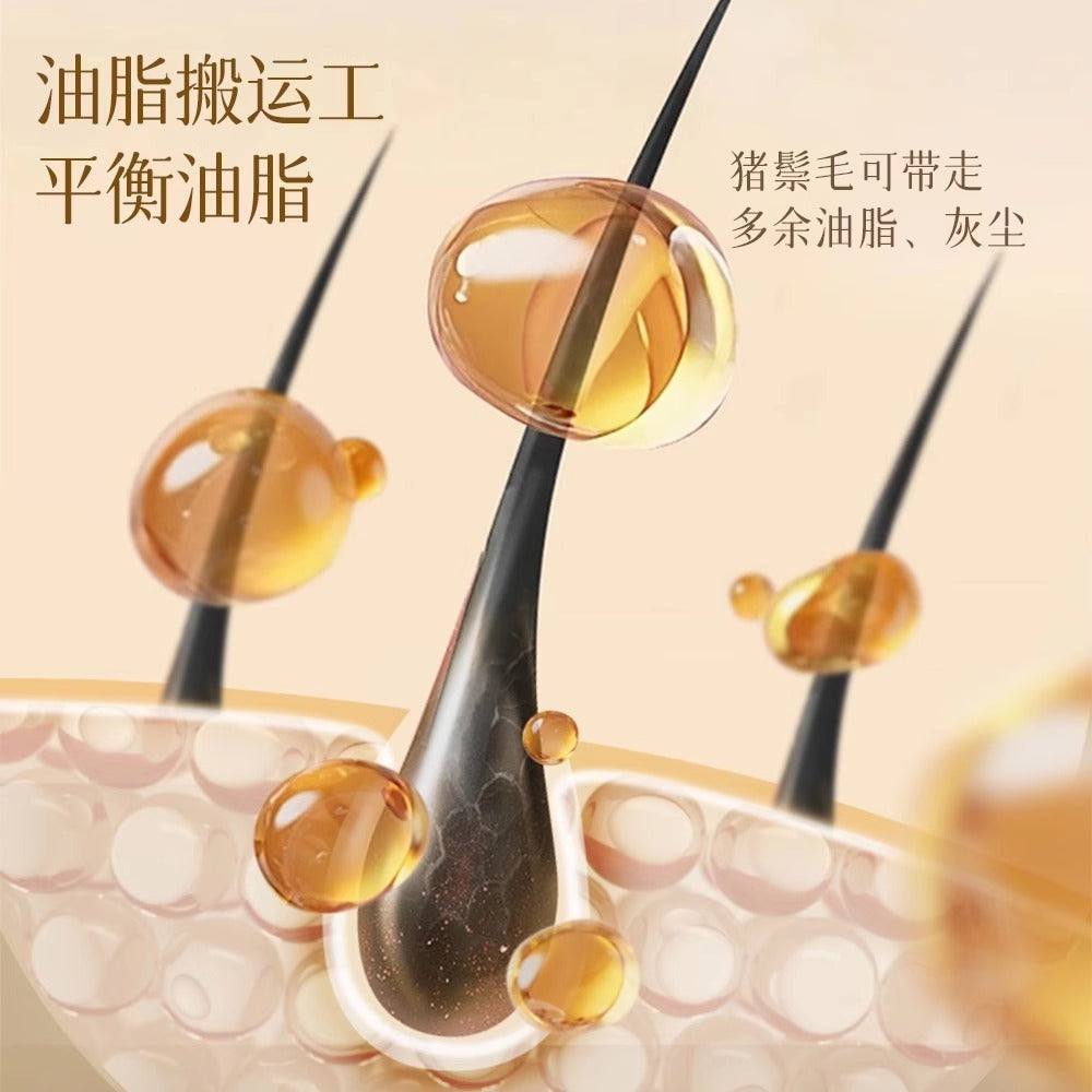 Amber-Colored Folding Comb with Imitation Boar Bristles That Won'T Hurt the Scalp, Small and Portable Travel Folding Comb with Boar Bristles - image 4