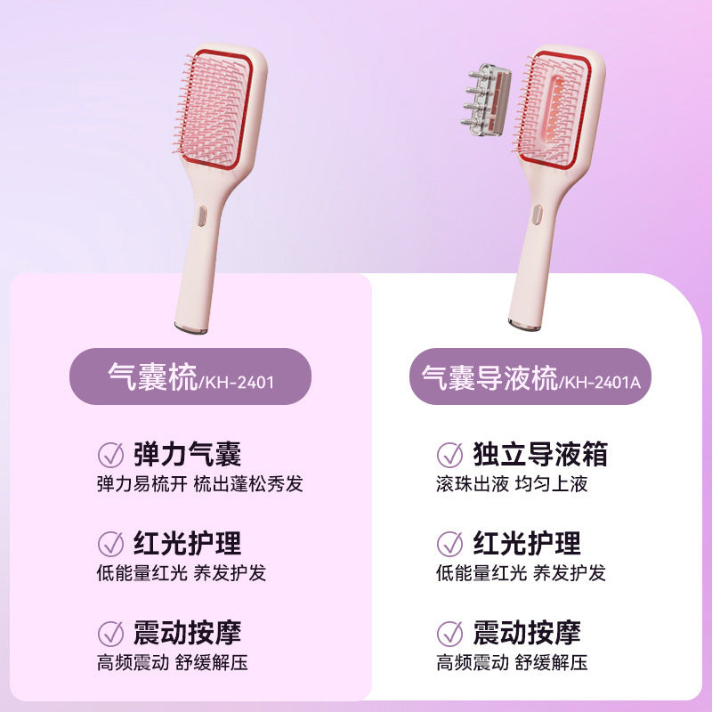 New Cross-border Electric Massage Comb Red Light Vibration Scalp Massage Portable Air Cushion Airbag Comb Scalp Medicine - image 3