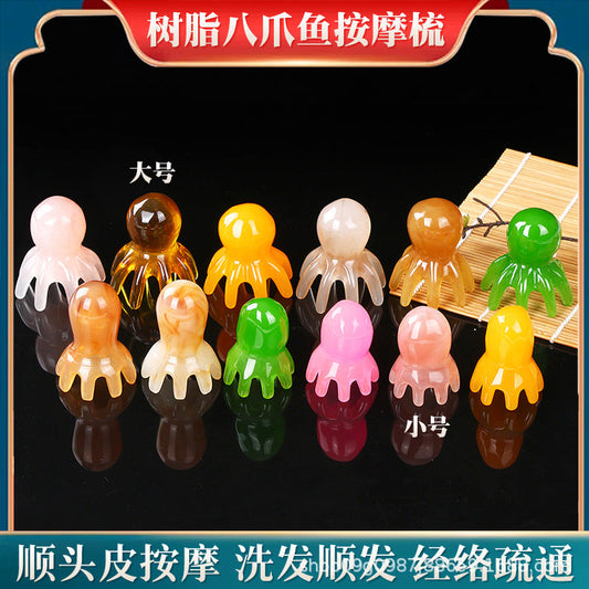 Octopus Octopus Massage Comb Head Hair Therapy Meridian Comb Massage Claw Large Wide Tooth Comb Bar Scraping Acupoint - image 1