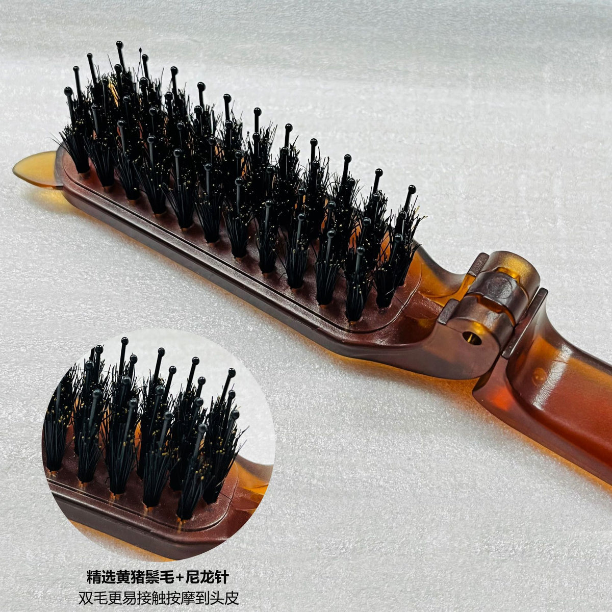 Pig Mane Comb Massage Comb Professional Head Shape Comb Barber Shop Hair Comb Portable Folding Comb Curly Comb - image 3