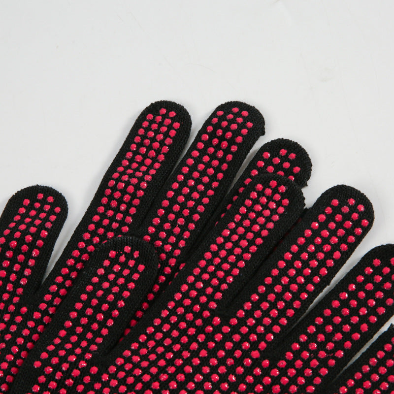 Hair Perm Silicone Heat Insulated Non-slip Hair Rod Straightener Gloves 250 Degree Heat Insulated Bead Knitted Gloves - image 4