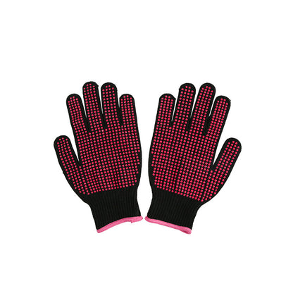 Hair Perm Silicone Heat Insulated Non-slip Hair Rod Straightener Gloves 250 Degree Heat Insulated Bead Knitted Gloves - image 5