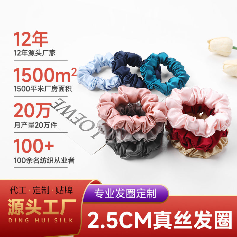 19mm Silk Hair Tie Satin Hair Tie for Women 2.5cm Silk Hairband Hair Rope Silk Hair Tie Hair Accessory - image 1