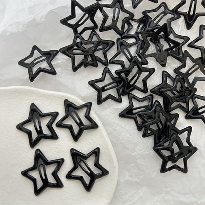 Ins five-pointed star clip drop oil black star pair clip bangs clip hairpin side clip broken hair girl hairpin princess - image 1