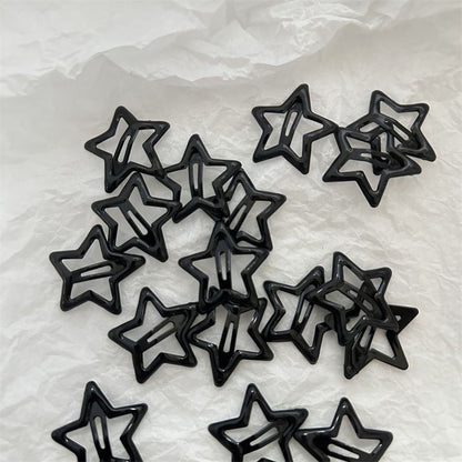 Ins five-pointed star clip drop oil black star pair clip bangs clip hairpin side clip broken hair girl hairpin princess - image 2