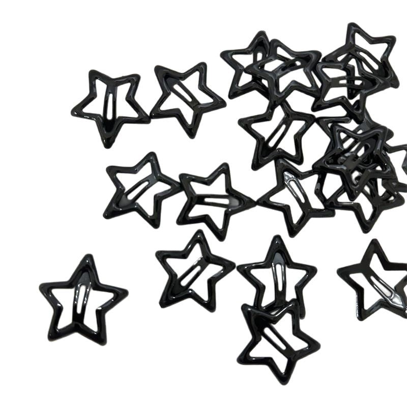 Ins five-pointed star clip drop oil black star pair clip bangs clip hairpin side clip broken hair girl hairpin princess - image 5
