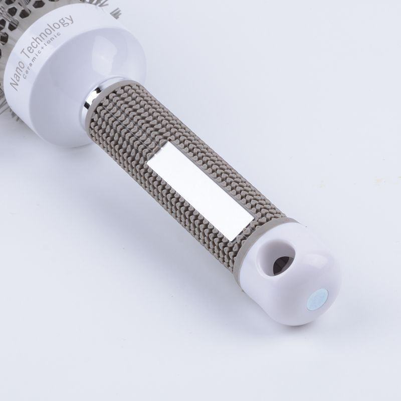 Cylinder curly hair professional styling gray handle Amazon thermal conductivity air aluminum tube ceramic roll comb hair comb - image 4