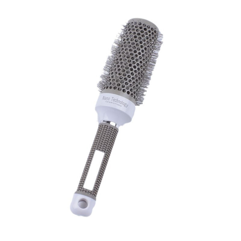 Cylinder curly hair professional styling gray handle Amazon thermal conductivity air aluminum tube ceramic roll comb hair comb - image 5