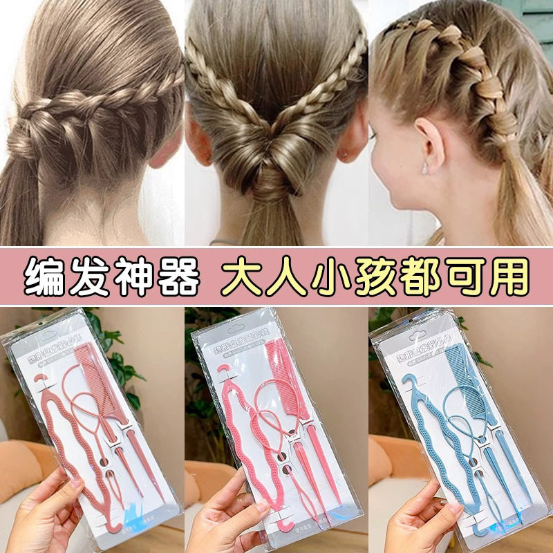 Children's Hair Braiding Artifact Hair Pull Needle Little Girl Hair Pull Hair Wear Hair Tie Hair Tie Comb Ball Head Coiling Tool - image 1
