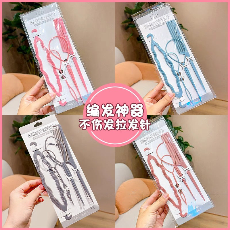 Children's Hair Braiding Artifact Hair Pull Needle Little Girl Hair Pull Hair Wear Hair Tie Hair Tie Comb Ball Head Coiling Tool - image 2