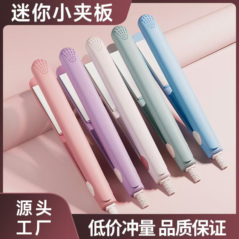 Small electric splint for straight hair and curling hair dual-purpose curling iron hair iron bangs artifact mini portable straightening plate clip - image 1