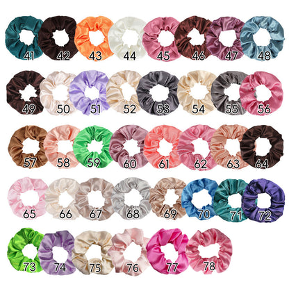 Cross-Border European and American Scrunchies in 70 Colors, Shiny Satin Hair Ties, Simple Solid Color Satin Hair Ties, High Ponytail Hair Ties for Women - image 2
